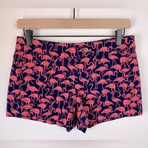 J. CREW Navy & Pink Flamingo Shorts | Size 0